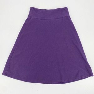 Texture Comfy Skirt A-Line Knee Length Hemp Organic Cotton Grape XS